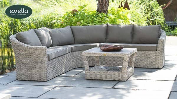 Essella Polyrattan Lounge "Porto" : Sand : rundgeflecht : gartenmode.de