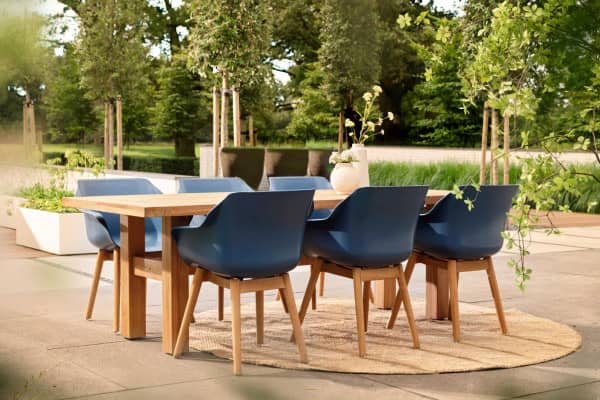 Sophie Yasmani Teak Steel Blue Sitzgruppe 6-Personen