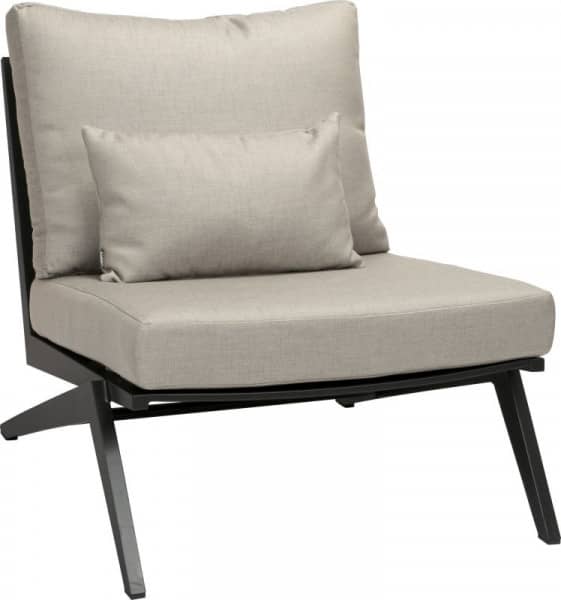 Aluminium Lounge-Sessel Jackie Schwarz/Cream