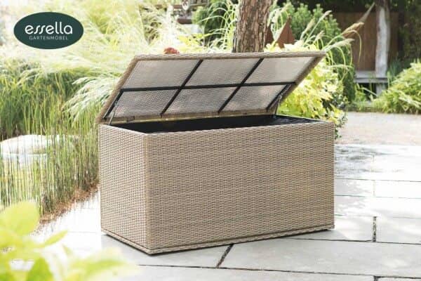 Polyrattan Kissenbox XL Rundgeflechtoptik